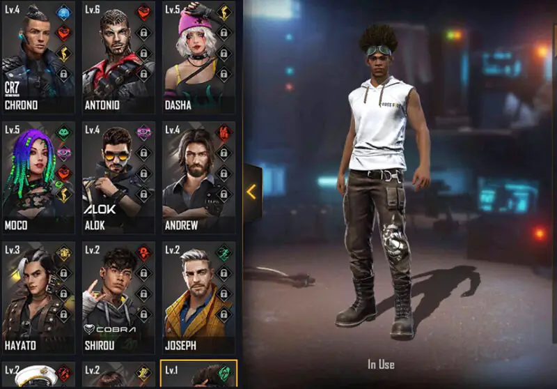 Free Fire Character Selection for Beginners